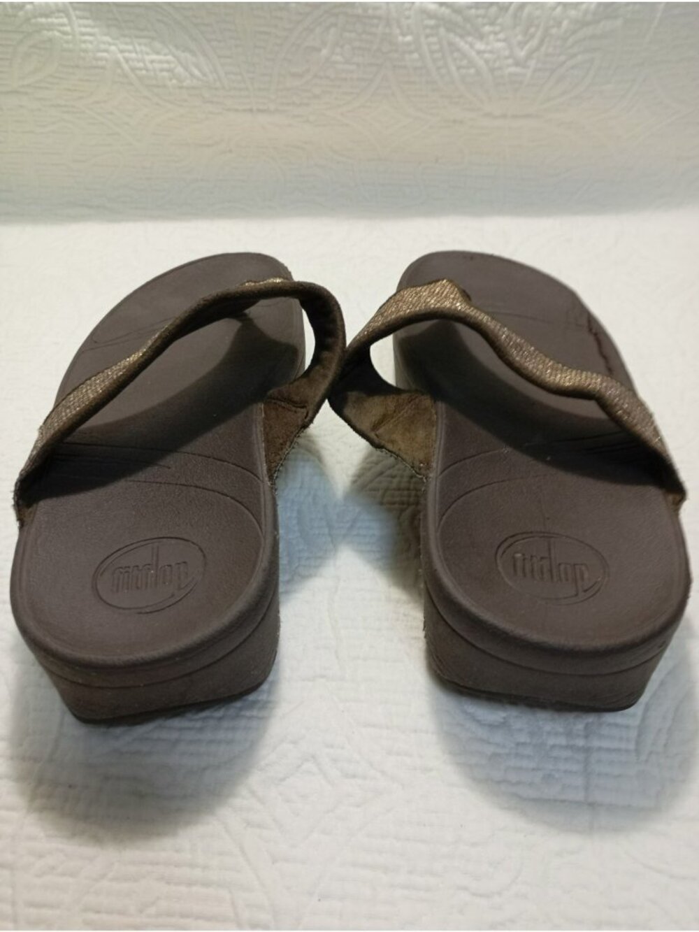 FitFlop Womens Brown Sparkle Sandals Size 9 US EU 41 Cushioned Sole Comfortable - Picture 6 of 9